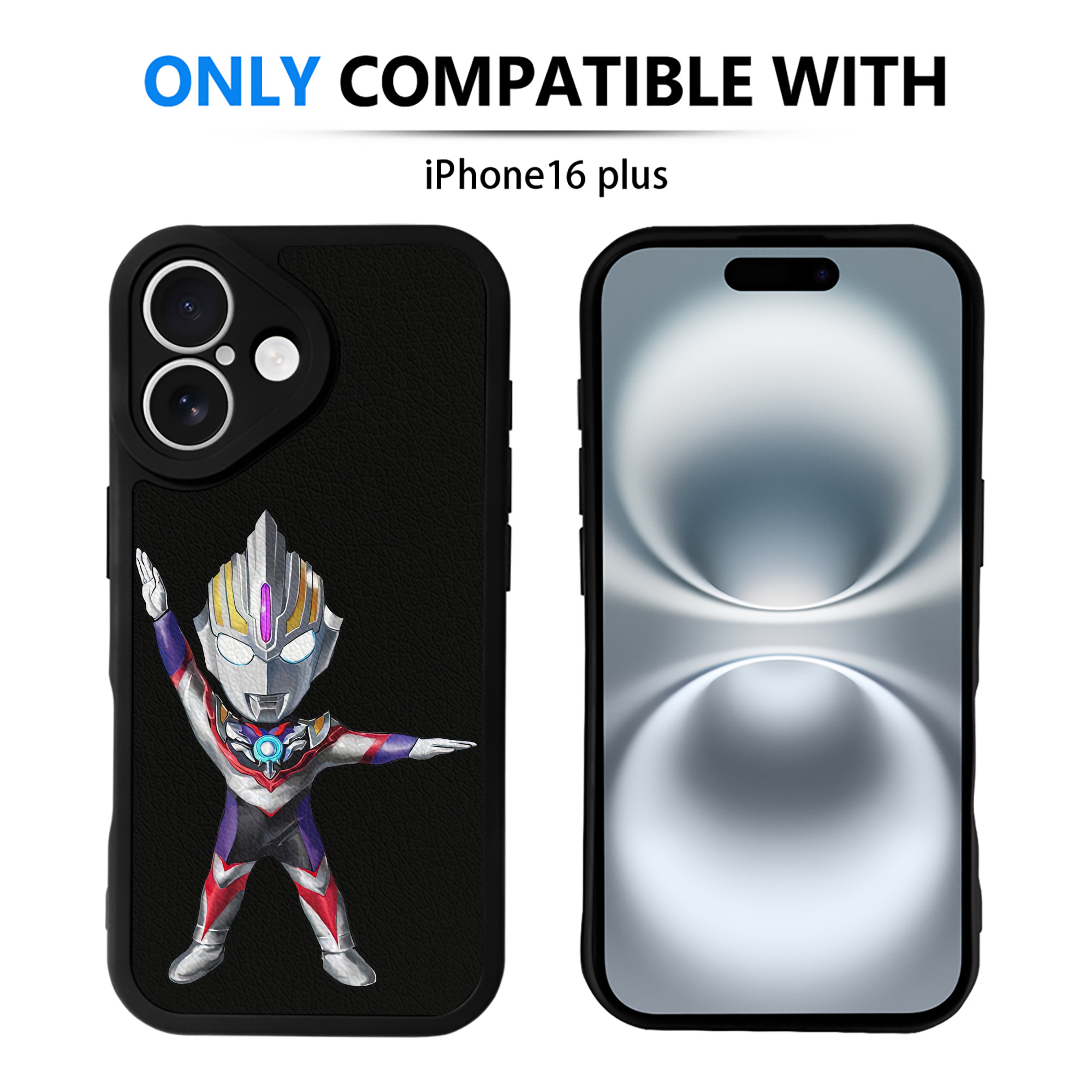 （画像用） ウルトラマン Ultraman 【iPhone 16シリーズ対応】シリコンスマホケース（レザー調） 材質：シリコン